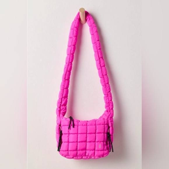 Free People Neon Candy Pink 🍭(Color Sold Out Online) Quilted Baby Carryall Bag - Picture 2 of 7